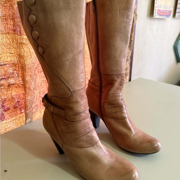 Miz Mooz Tan Heeled Boots - Picture 2 of 16